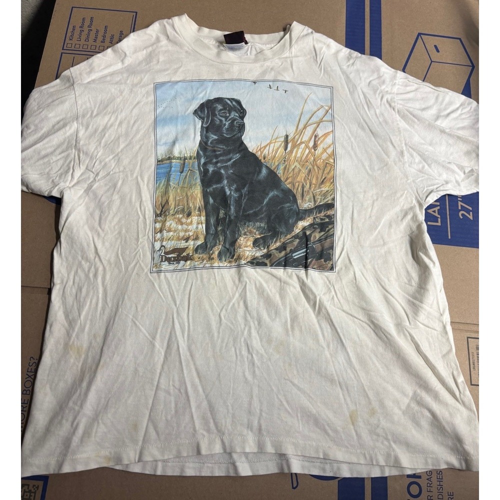 Vintage Duxbak 90s Retriever dog Single Stitch tshirt Men's size XL